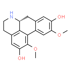ChemSpider 2D Image | (6aR)-1,10-Dimethoxy-5,6,6a,7-tetrahydro-4H-dibenzo[de,g]quinoline-2,9-diol | C18H19NO4