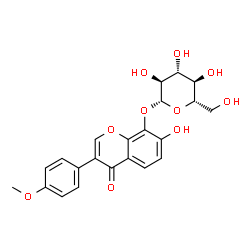 ChemSpider 2D Image | 7-Hydroxy-3-(4-methoxyphenyl)-4-oxo-4H-chromen-8-yl beta-L-glucopyranoside | C22H22O10