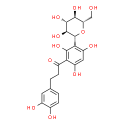ChemSpider 2D Image | (1R)-1,5-Anhydro-1-{3-[3-(3,4-dihydroxyphenyl)propanoyl]-2,4,6-trihydroxyphenyl}-L-glucitol | C21H24O11