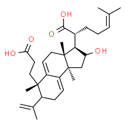 ChemSpider 2D Image | (2R)-2-[(3R,3aR,6S,9bR)-6-(2-Carboxyethyl)-2-hydroxy-7-isopropenyl-3a,6,9b-trimethyl-2,3,3a,4,6,7,8,9b-octahydro-1H-cyclopenta[a]naphthalen-3-yl]-6-methyl-5-heptenoic acid | C30H44O5