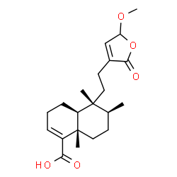 ChemSpider 2D Image | (4aS,5R,6S,8aS)-5-[2-(5-Methoxy-2-oxo-2,5-dihydro-3-furanyl)ethyl]-5,6,8a-trimethyl-3,4,4a,5,6,7,8,8a-octahydro-1-naphthalenecarboxylic acid | C21H30O5