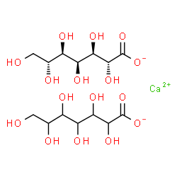 ChemSpider 2D Image | Calcium (2R,3R,4S,5R,6R)-2,3,4,5,6,7-hexahydroxyheptanoate 2,3,4,5,6,7-hexahydroxyheptanoate (1:1:1) | C14H26CaO16