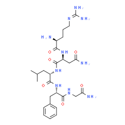 ChemSpider 2D Image | N~5~-(Diaminomethylene)-L-ornithyl-L-asparaginyl-L-leucyl-L-phenylalanylglycinamide | C27H44N10O6