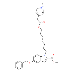 ChemSpider 2D Image | 4-[2-({7-[5-(Benzyloxy)-2-(methoxycarbonyl)-1H-indol-1-yl]heptyl}oxy)-2-oxoethyl]-1-methylpyridinium | C32H37N2O5