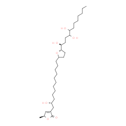 ChemSpider 2D Image | (5S)-3-[(2R)-2-Hydroxy-12-{(5S)-5-[(1S)-1,4,5-trihydroxydodecyl]tetrahydro-2-furanyl}dodecyl]-5-methyl-2(5H)-furanone | C33H60O7