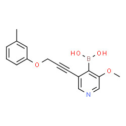 ChemSpider 2D Image | {3-Methoxy-5-[3-(3-methylphenoxy)-1-propyn-1-yl]-4-pyridinyl}boronic acid | C16H16BNO4