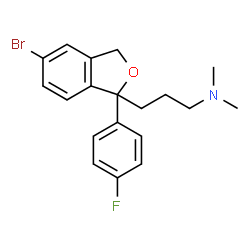 ChemSpider 2D Image | 1-(4'-FLUOROPHENYL)-1-(3-DIMETHYLAMINOPROPYL)-5-BROMOPHTHALANE | C19H21BrFNO