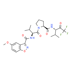 ChemSpider 2D Image | N-[(5-Methoxy-1,2-benzoxazol-3-yl)carbonyl]-L-valyl-N-[(3S)-1,1,1-trifluoro-4-methyl-2-oxo-3-pentanyl]-L-prolinamide | C25H31F3N4O6