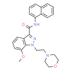ChemSpider 2D Image | 7-Methoxy-1-[2-(4-morpholinyl)ethyl]-N-(1-naphthyl)-1H-indazole-3-carboxamide | C25H26N4O3