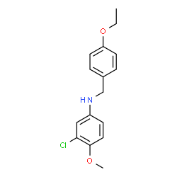ChemSpider 2D Image | 3-Chloro-N-(4-ethoxybenzyl)-4-methoxyaniline | C16H18ClNO2