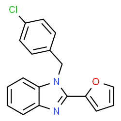 ChemSpider 2D Image | 1-(4-Chlorobenzyl)-2-(2-furyl)-1H-benzimidazole | C18H13ClN2O