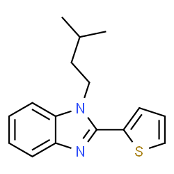 ChemSpider 2D Image | 1-(3-Methylbutyl)-2-(2-thienyl)-1H-benzimidazole | C16H18N2S