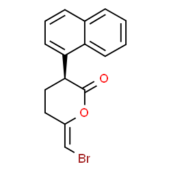 ChemSpider 2D Image | (3S,6Z)-6-(Bromomethylene)-3-(1-naphthyl)tetrahydro-2H-pyran-2-one | C16H13BrO2