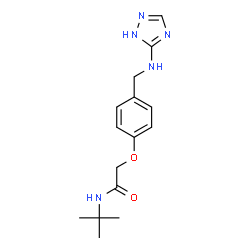 ChemSpider 2D Image | N-(2-Methyl-2-propanyl)-2-{4-[(1H-1,2,4-triazol-5-ylamino)methyl]phenoxy}acetamide | C15H21N5O2