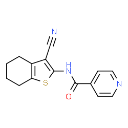 ChemSpider 2D Image | N-(3-Cyano-4,5,6,7-tetrahydro-1-benzothiophen-2-yl)isonicotinamide | C15H13N3OS