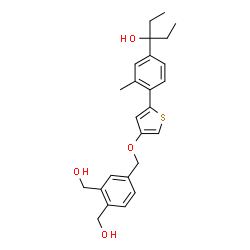 ChemSpider 2D Image | 3-[4-(4-{[3,4-Bis(hydroxymethyl)benzyl]oxy}-2-thienyl)-3-methylphenyl]-3-pentanol | C25H30O4S
