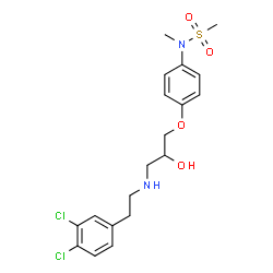ChemSpider 2D Image | N-[4-(3-{[2-(3,4-Dichlorophenyl)ethyl]amino}-2-hydroxypropoxy)phenyl]-N-methylmethanesulfonamide | C19H24Cl2N2O4S