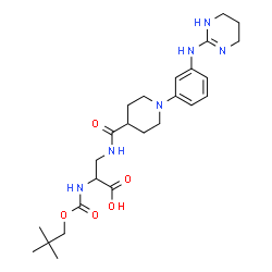 ChemSpider 2D Image | N-[(2,2-Dimethylpropoxy)carbonyl]-3-[({1-[3-(1,4,5,6-tetrahydro-2-pyrimidinylamino)phenyl]-4-piperidinyl}carbonyl)amino]alanine | C25H38N6O5
