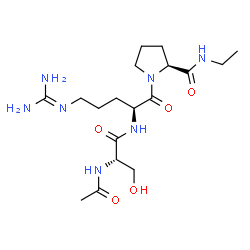 ChemSpider 2D Image | N-Acetyl-L-seryl-N~5~-(diaminomethylene)-L-ornithyl-N-ethyl-L-prolinamide | C18H33N7O5