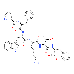 ChemSpider 2D Image | L-Prolyl-L-phenylalanyl-L-tryptophyl-L-lysyl-L-threonyl-L-phenylalanine | C44H56N8O8