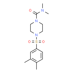 ChemSpider 2D Image | 4-[(3,4-Dimethylphenyl)sulfonyl]-N,N-dimethyl-1-piperazinecarboxamide | C15H23N3O3S