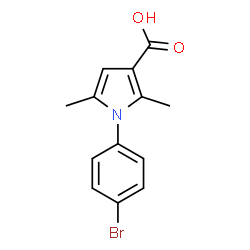 ChemSpider 2D Image | 1-(4-Bromophenyl)-2,5-dimethyl-1H-pyrrole-3-carboxylic acid | C13H12BrNO2