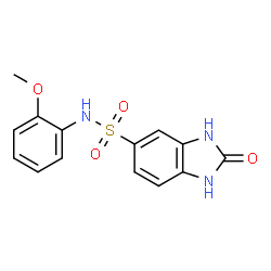 ChemSpider 2D Image | N-(2-Methoxyphenyl)-2-oxo-2,3-dihydro-1H-benzimidazole-5-sulfonamide | C14H13N3O4S