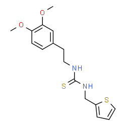 ChemSpider 2D Image | 1-[2-(3,4-Dimethoxyphenyl)ethyl]-3-(2-thienylmethyl)thiourea | C16H20N2O2S2