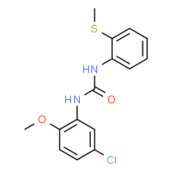ChemSpider 2D Image | 1-(5-Chloro-2-methoxyphenyl)-3-[2-(methylsulfanyl)phenyl]urea | C15H15ClN2O2S