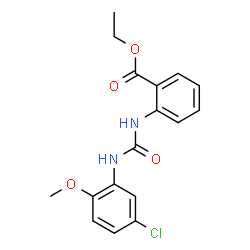 ChemSpider 2D Image | Ethyl 2-{[(5-chloro-2-methoxyphenyl)carbamoyl]amino}benzoate | C17H17ClN2O4