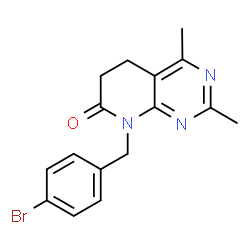ChemSpider 2D Image | 8-(4-Bromobenzyl)-2,4-dimethyl-5,6-dihydropyrido[2,3-d]pyrimidin-7(8H)-one | C16H16BrN3O