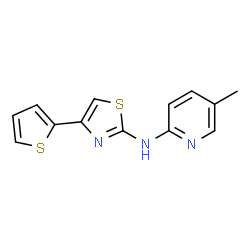 ChemSpider 2D Image | 5-Methyl-N-[4-(2-thienyl)-1,3-thiazol-2-yl]-2-pyridinamine | C13H11N3S2