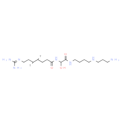 ChemSpider 2D Image | N-[2-({4-[(3-Aminopropyl)amino]butyl}amino)-1-hydroxy-2-oxoethyl]-7-[(diaminomethylene)amino](4,5-~3~H_2_)heptanamide | C17H35T2N7O3