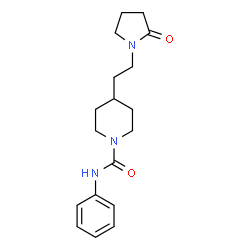 ChemSpider 2D Image | 4-[2-(2-Oxo-1-pyrrolidinyl)ethyl]-N-phenyl-1-piperidinecarboxamide | C18H25N3O2