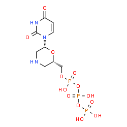 ChemSpider 2D Image | Triphosphoric acid, mono[[(2S,6R)-6-(3,4-dihydro-2,4-dioxo-1(2H)-pyrimidinyl)-2-morpholinyl]methyl] ester | C9H16N3O13P3