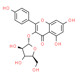 ChemSpider 2D Image | 5,7-Dihydroxy-2-(4-hydroxyphenyl)-4-oxo-4H-chromen-3-yl (3xi)-alpha-L-threo-pentofuranoside | C20H18O10