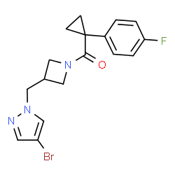 ChemSpider 2D Image | {3-[(4-Bromo-1H-pyrazol-1-yl)methyl]-1-azetidinyl}[1-(4-fluorophenyl)cyclopropyl]methanone | C17H17BrFN3O