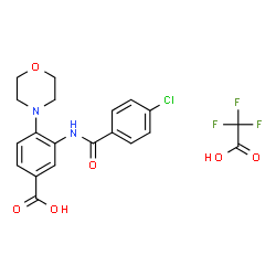 ChemSpider 2D Image | 3-[(4-Chlorobenzoyl)amino]-4-(4-morpholinyl)benzoic acid trifluoroacetate (1:1) | C20H18ClF3N2O6