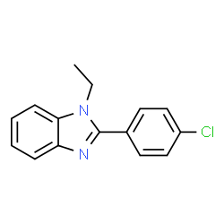 ChemSpider 2D Image | 2-(4-Chlorophenyl)-1-ethyl-1H-benzimidazole | C15H13ClN2