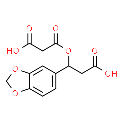 ChemSpider 2D Image | 3-(1,3-Benzodioxol-5-yl)-3-(2-carboxyacetoxy)propanoic acid | C13H12O8