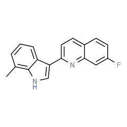 ChemSpider 2D Image | 7-Fluoro-2-(7-methyl-1H-indol-3-yl)quinoline | C18H13FN2