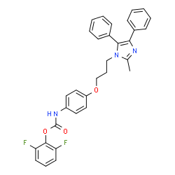 ChemSpider 2D Image | 2,6-Difluorophenyl {4-[3-(2-methyl-4,5-diphenyl-1H-imidazol-1-yl)propoxy]phenyl}carbamate | C32H27F2N3O3