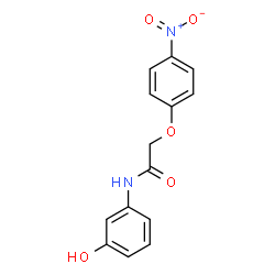 ChemSpider 2D Image | N-(3-Hydroxyphenyl)-2-(4-nitrophenoxy)acetamide | C14H12N2O5
