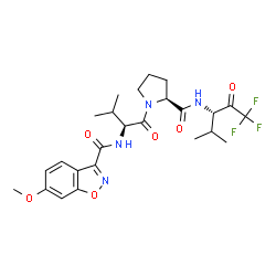 ChemSpider 2D Image | N-[(6-Methoxy-1,2-benzoxazol-3-yl)carbonyl]-L-valyl-N-[(3S)-1,1,1-trifluoro-4-methyl-2-oxo-3-pentanyl]-L-prolinamide | C25H31F3N4O6
