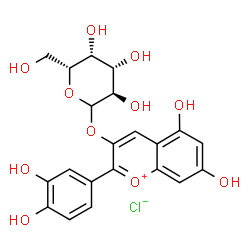 ChemSpider 2D Image | Cyanidin-3-O-galactoside chloride | C21H21ClO11