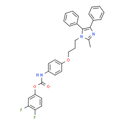 ChemSpider 2D Image | 3,4-Difluorophenyl {4-[3-(2-methyl-4,5-diphenyl-1H-imidazol-1-yl)propoxy]phenyl}carbamate | C32H27F2N3O3