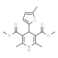 ChemSpider 2D Image | Dimethyl 2,6-dimethyl-4-(5-methyl-2-thienyl)-1,4-dihydro-3,5-pyridinedicarboxylate | C16H19NO4S