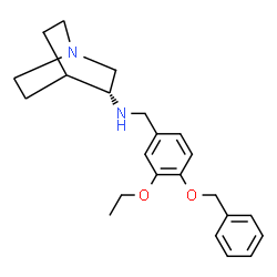 ChemSpider 2D Image | (3R)-N-[4-(Benzyloxy)-3-ethoxybenzyl]quinuclidin-3-amine | C23H30N2O2