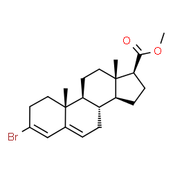 ChemSpider 2D Image | Methyl (17beta)-3-bromoandrosta-3,5-diene-17-carboxylate | C21H29BrO2