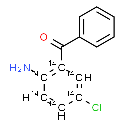 ChemSpider 2D Image | [2-Amino-5-chloro(~14~C_6_)phenyl](phenyl)methanone | C714C6H10ClNO